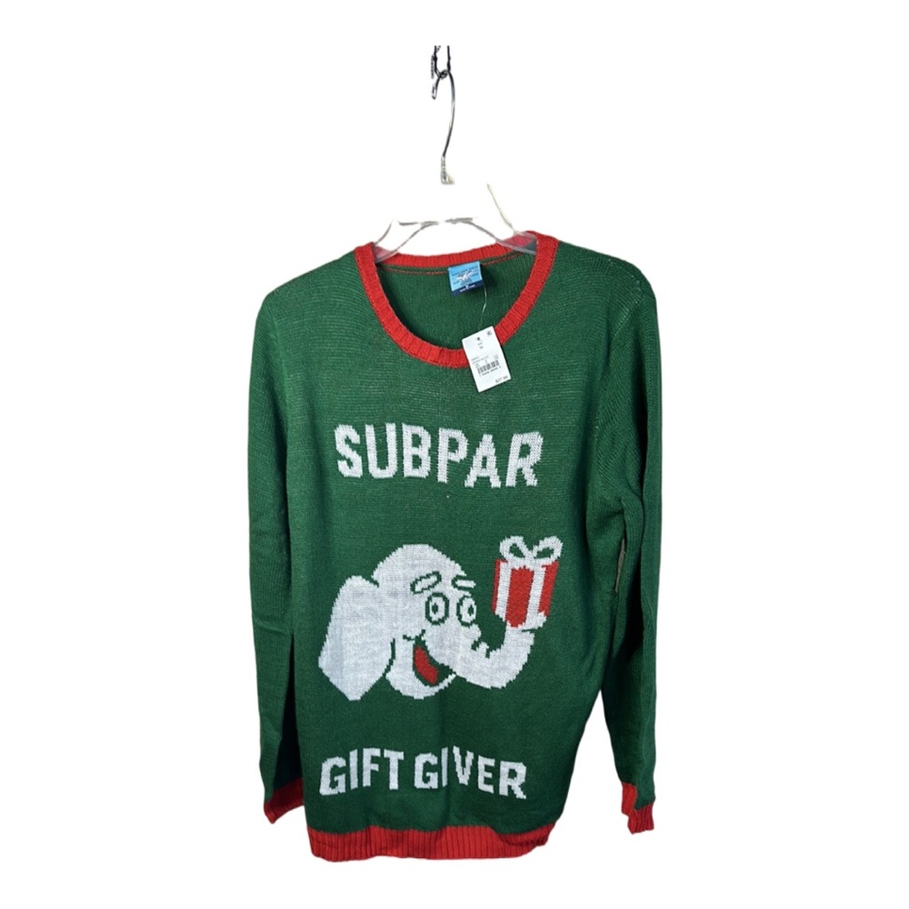 Norther Pole Sz Medium Sub par Gift Giver Ugly Christmas Sweater NWT‎